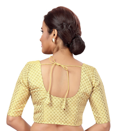 Women's Gold Brocade Blouse by Shringaa