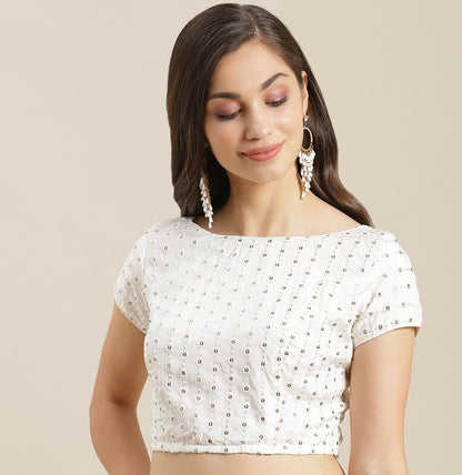 Women's Chikankari Embroidered Saree Blouse