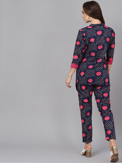 Women's Printed Coat with Trousers