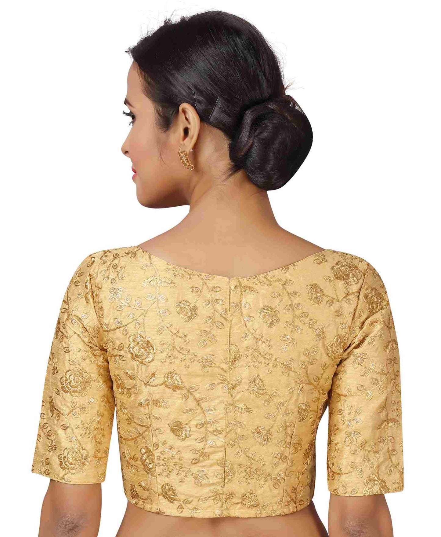 Women Gold Wedding Saree Blouse by Shr