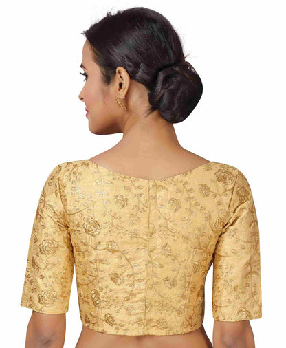 Women Gold Wedding Saree Blouse by Shr