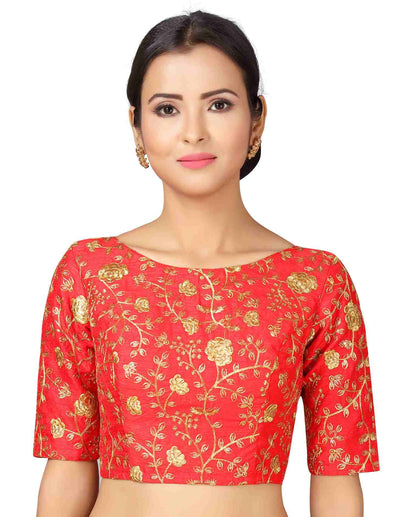 Women's Red Wedding Saree Blouse by Sh