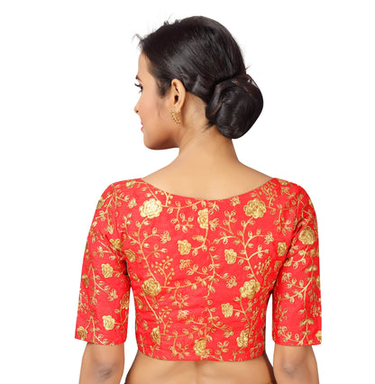 Women's Red Wedding Saree Blouse by Sh