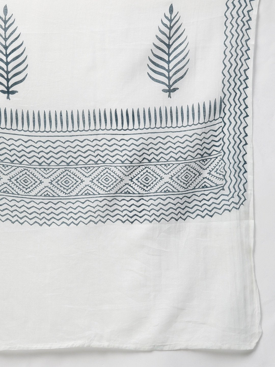 Women's Blue And White Straight Kurta Set
