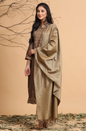 Women's Brown Rayon Printed Straight Kurta Set