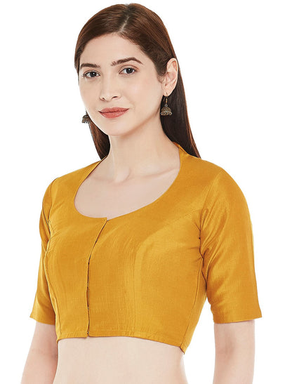 Women's Polyester Solid Short Sleeve Saree Blouse.