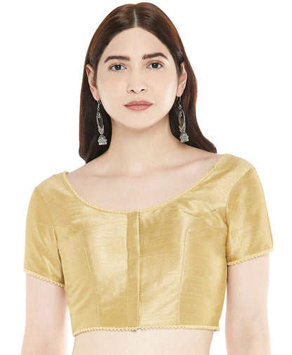 Women's Polyester Solid Short Sleeve Saree Blouse.