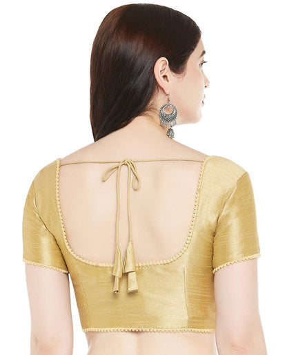 Women's Polyester Solid Short Sleeve Saree Blouse.