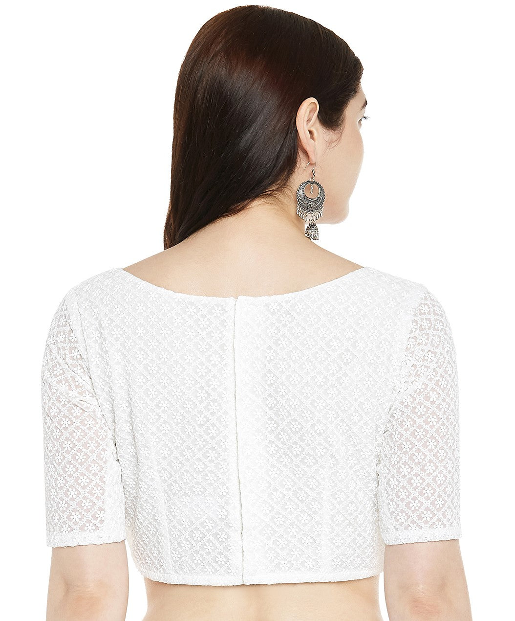 Women's Polyester Embroidery Short Sleeve Blouse.