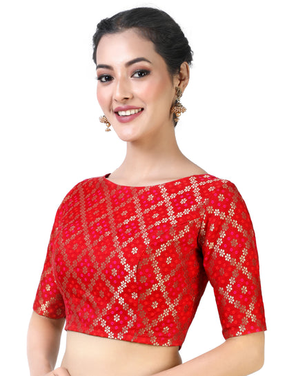 Women's Brocade Saree Blouse by Shr