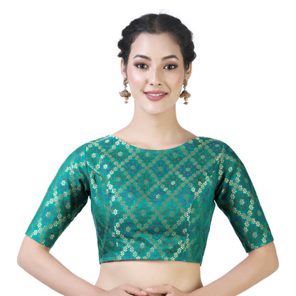 Womes Rama Green Saree Blouse by Shr