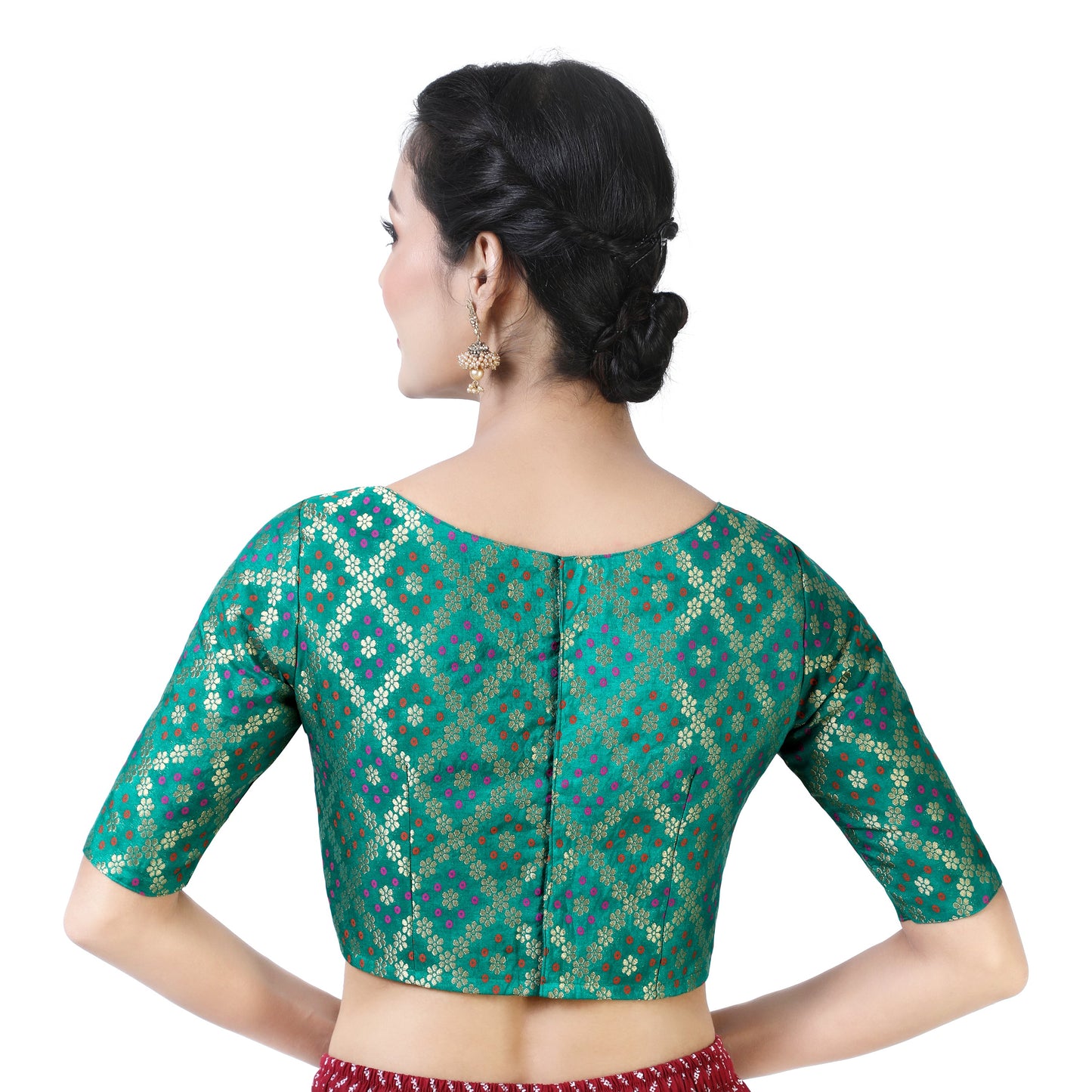 Womes Rama Green Saree Blouse by Shr