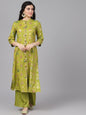 Women's  Green Printed Kurta with Palazzos