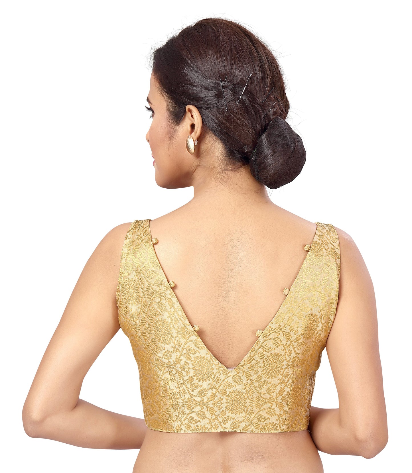 Women's Polyester Stitched Sleeveless Blouse.