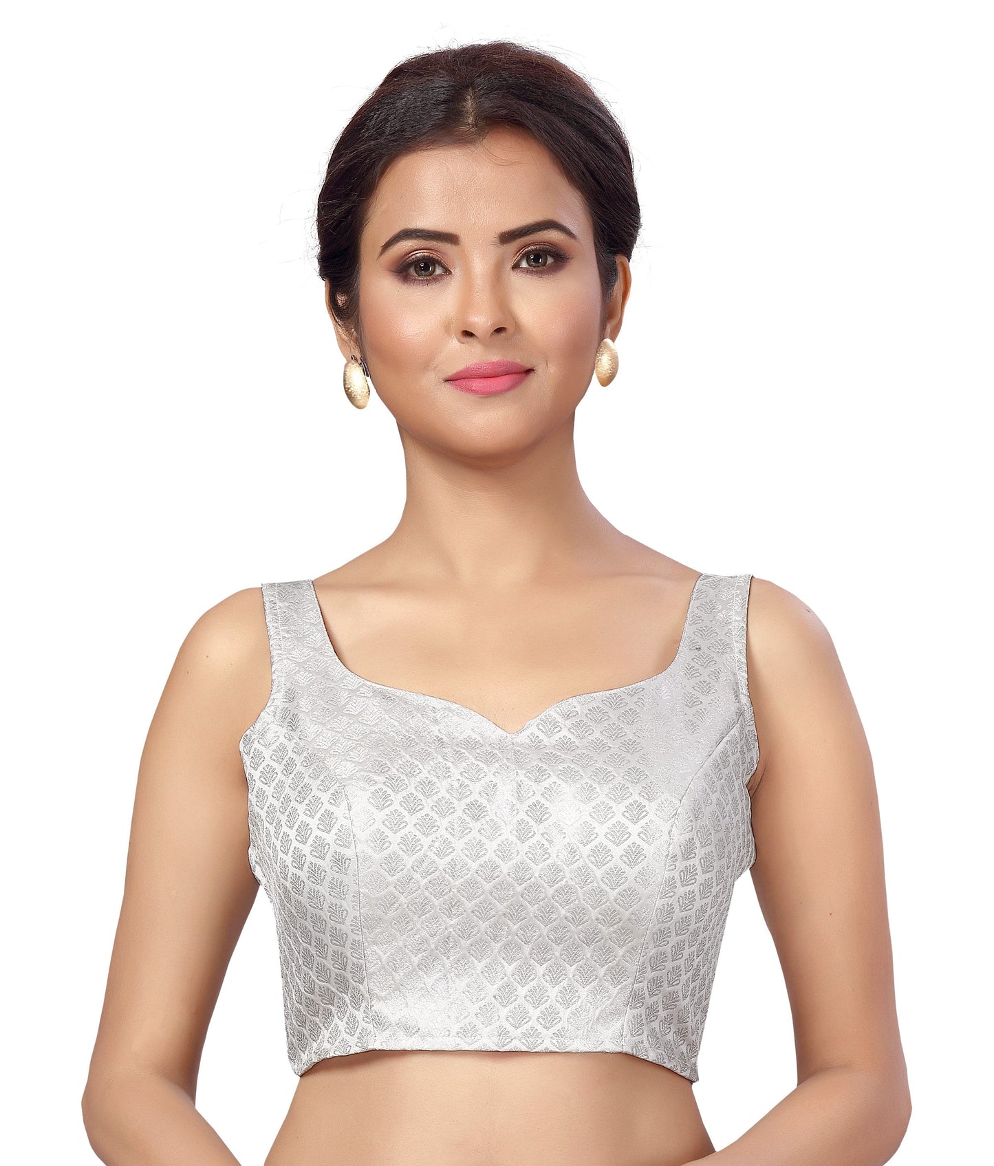 Women's Brocade Embroidered Sleeveless Saree Blouse