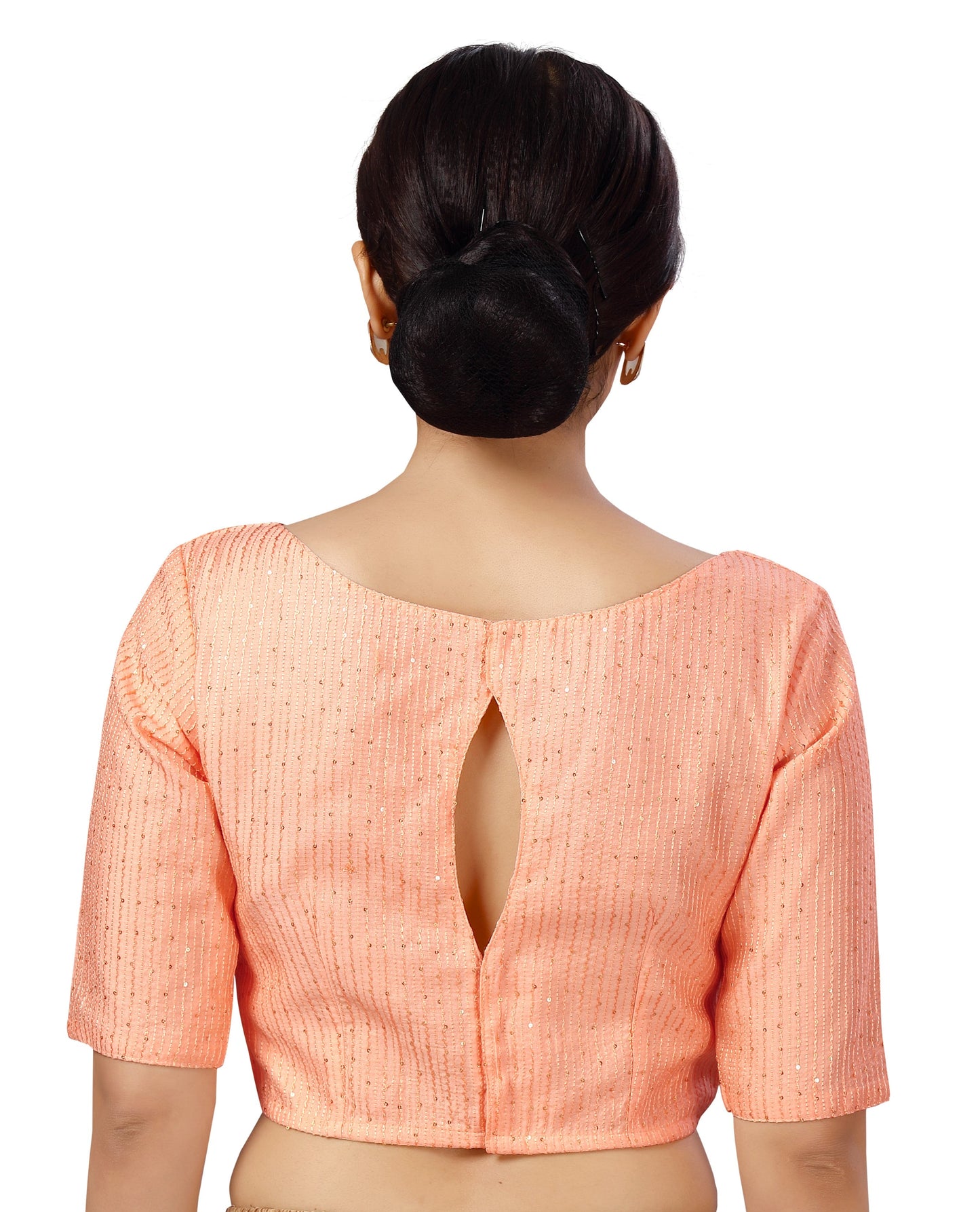 Women's Polyester Chanderi Cotton Silk Sequin Embroidered Saree Blouse.
