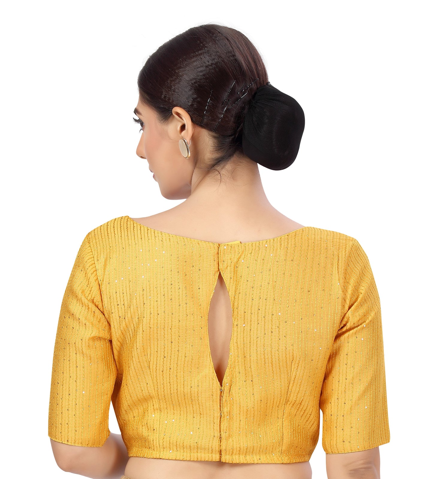 Women's Polyester Chanderi Cotton Silk Sequin Embroidered Saree Blouse.