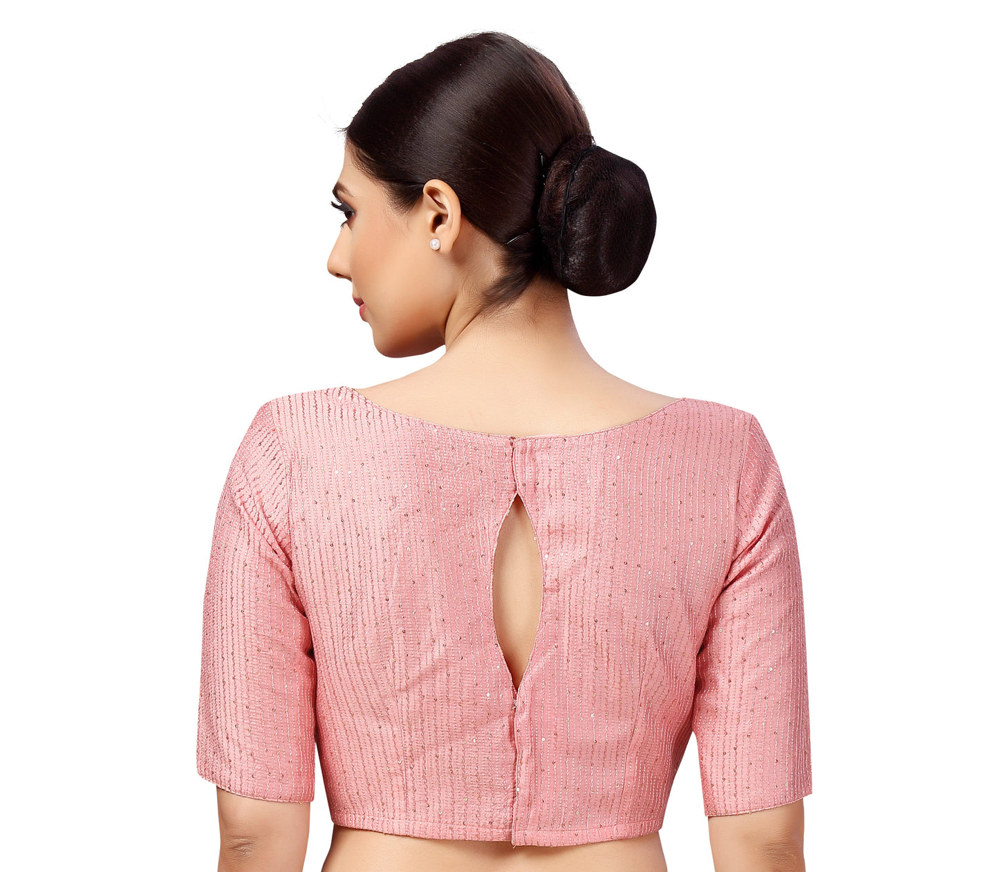 Women's Polyester Chanderi Cotton Silk Sequin Embroidered Saree Blouse.