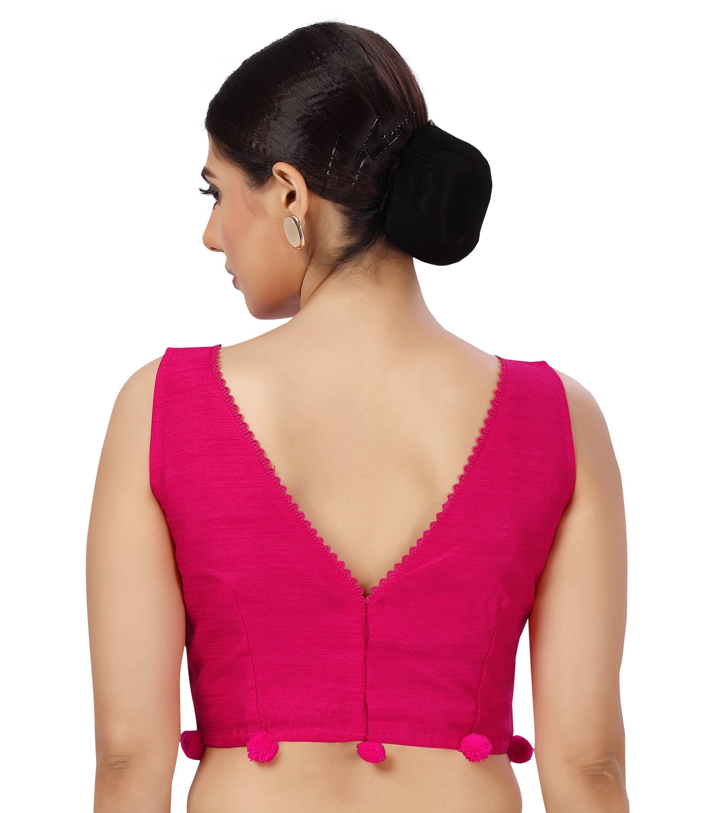 Women's Polyester Silk Sleeveless Saree Blouse.