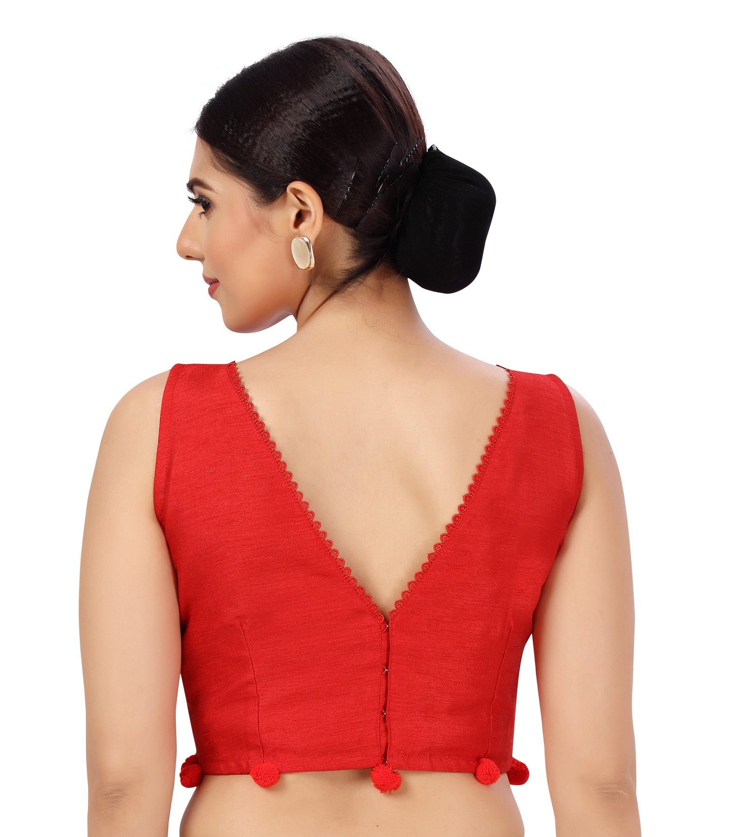 Women's Polyester Silk Sleeveless Saree Blouse.