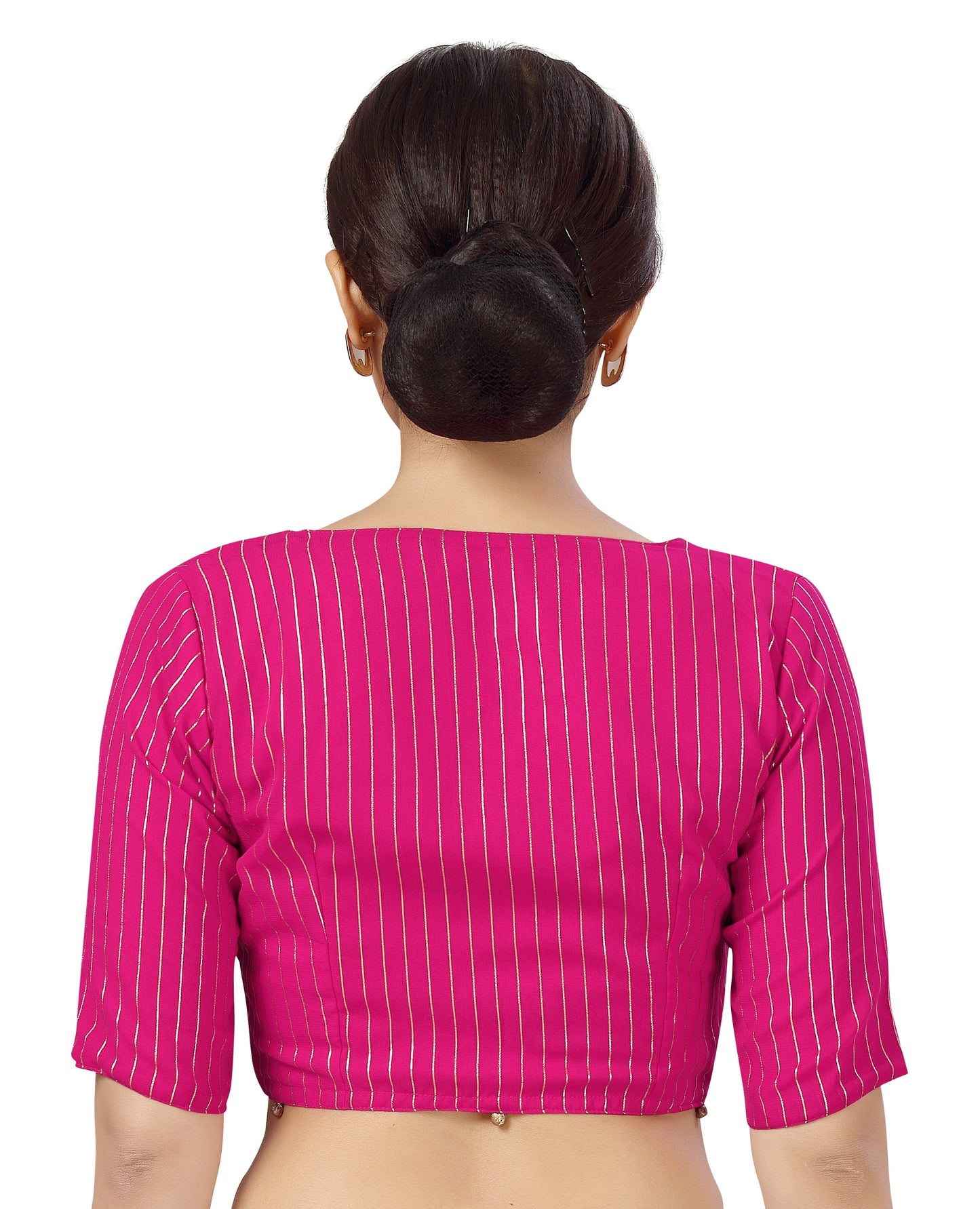 Women's Pink Georgette Embroidered Saree Blouse