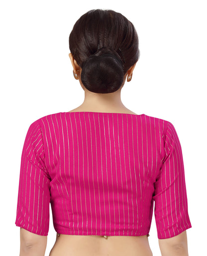 Women's Pink Georgette Embroidered Saree Blouse