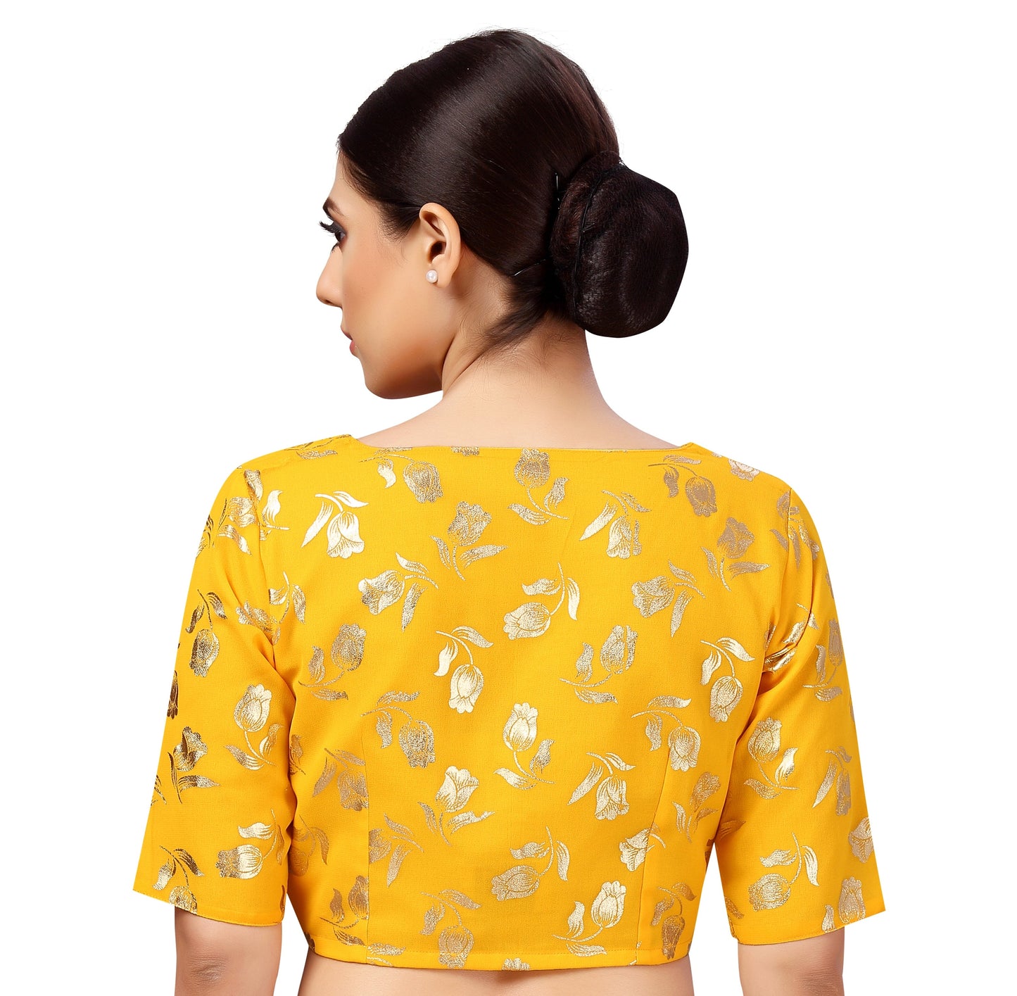 Women's Georgette Embroidered and Gold Printed Saree Blouse.