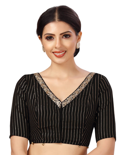 Women's Polyester Georgette Embroidered Saree Blouse.