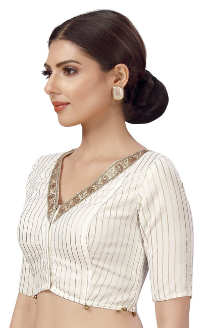 Women's Polyester Georgette Embroidered Saree Blouse.