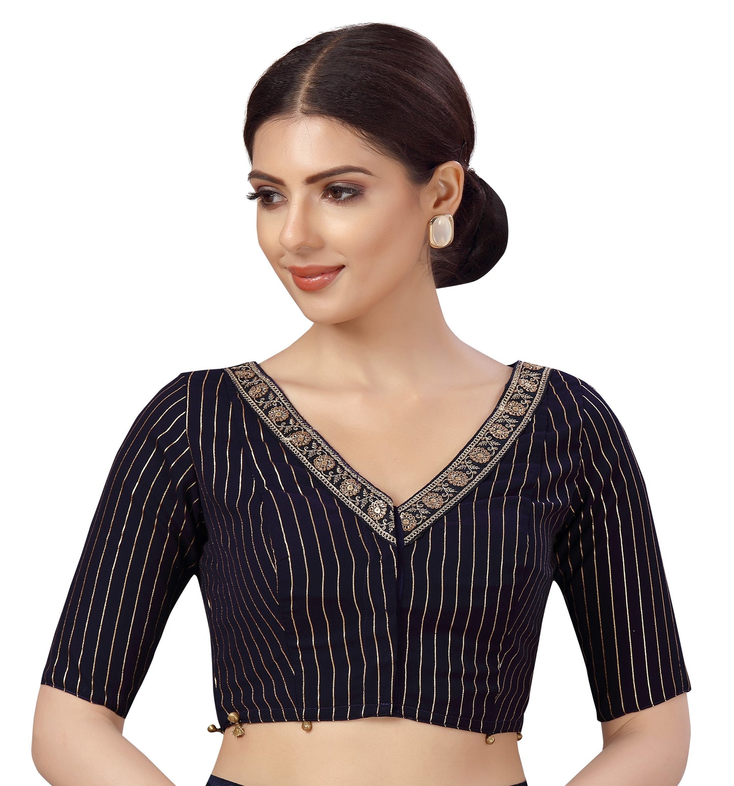 Women's Polyester Georgette Embroidered Saree Blouse.