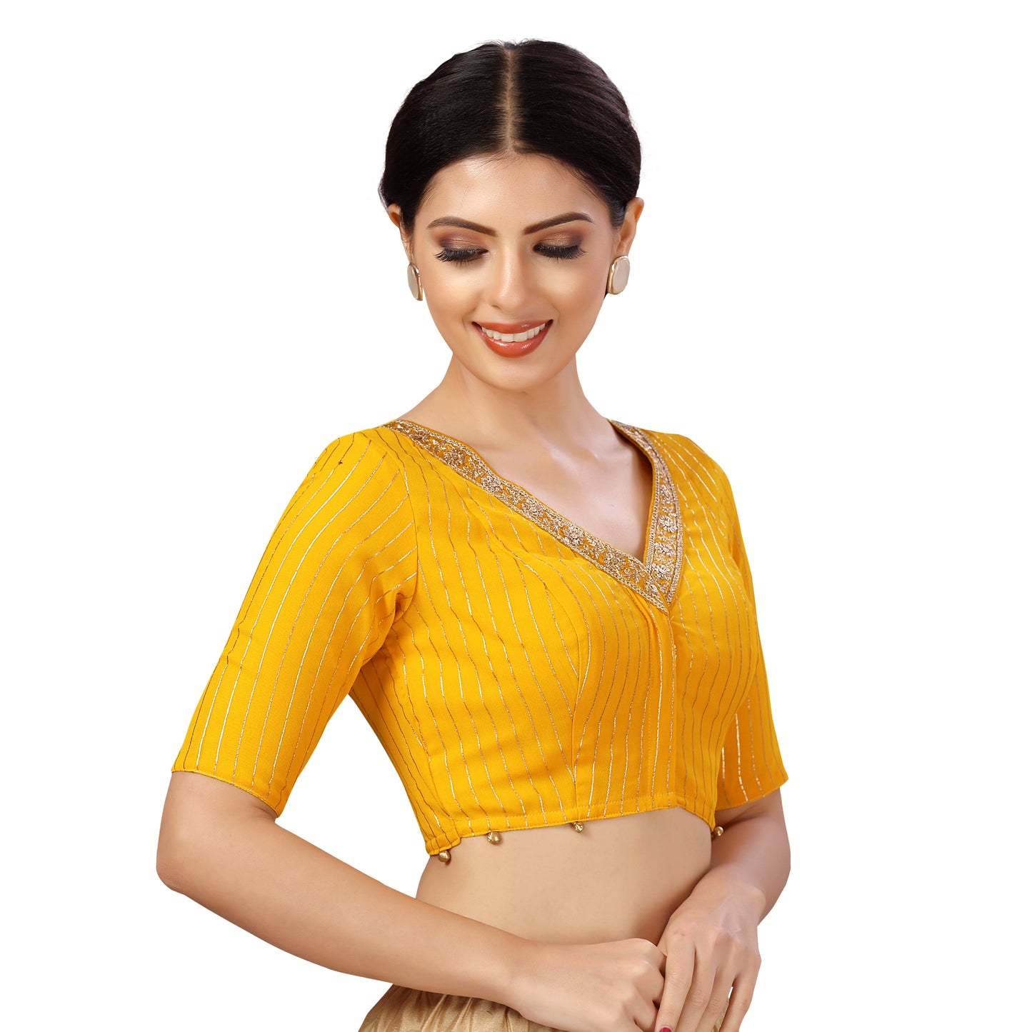 Women's Polyester Georgette Embroidered Saree Blouse.