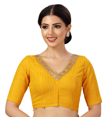 Women's Polyester Georgette Embroidered Saree Blouse.