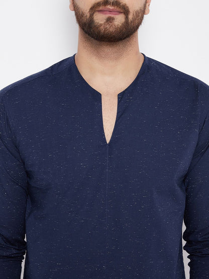 Men's Solid CottonBlue  Kurta