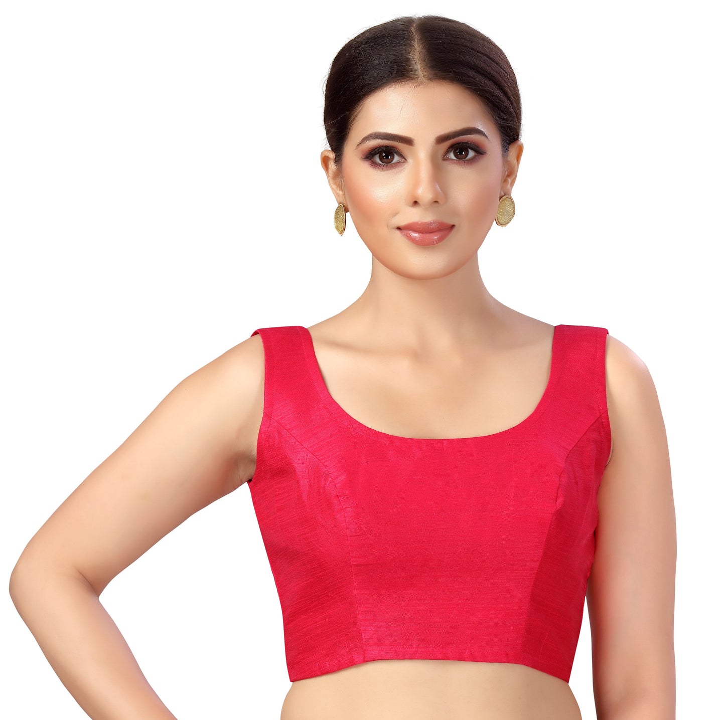 Women's Polyester Sleeveless Saree Blouse.