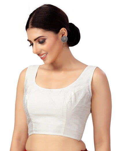 Women's Polyester Sleeveless Saree Blouse.