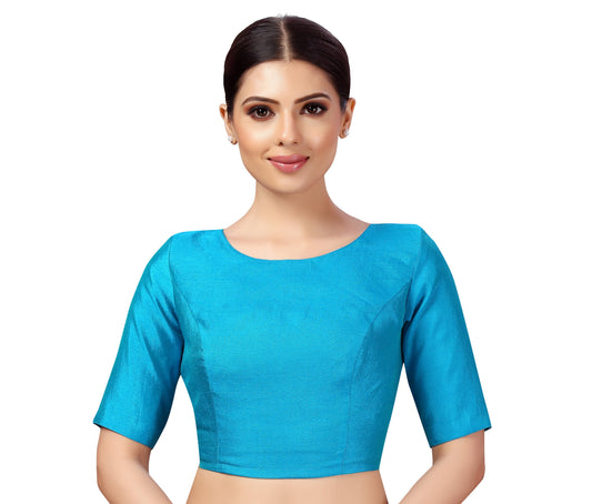 Women's Polyester Plain Coloured Saree Blouse.