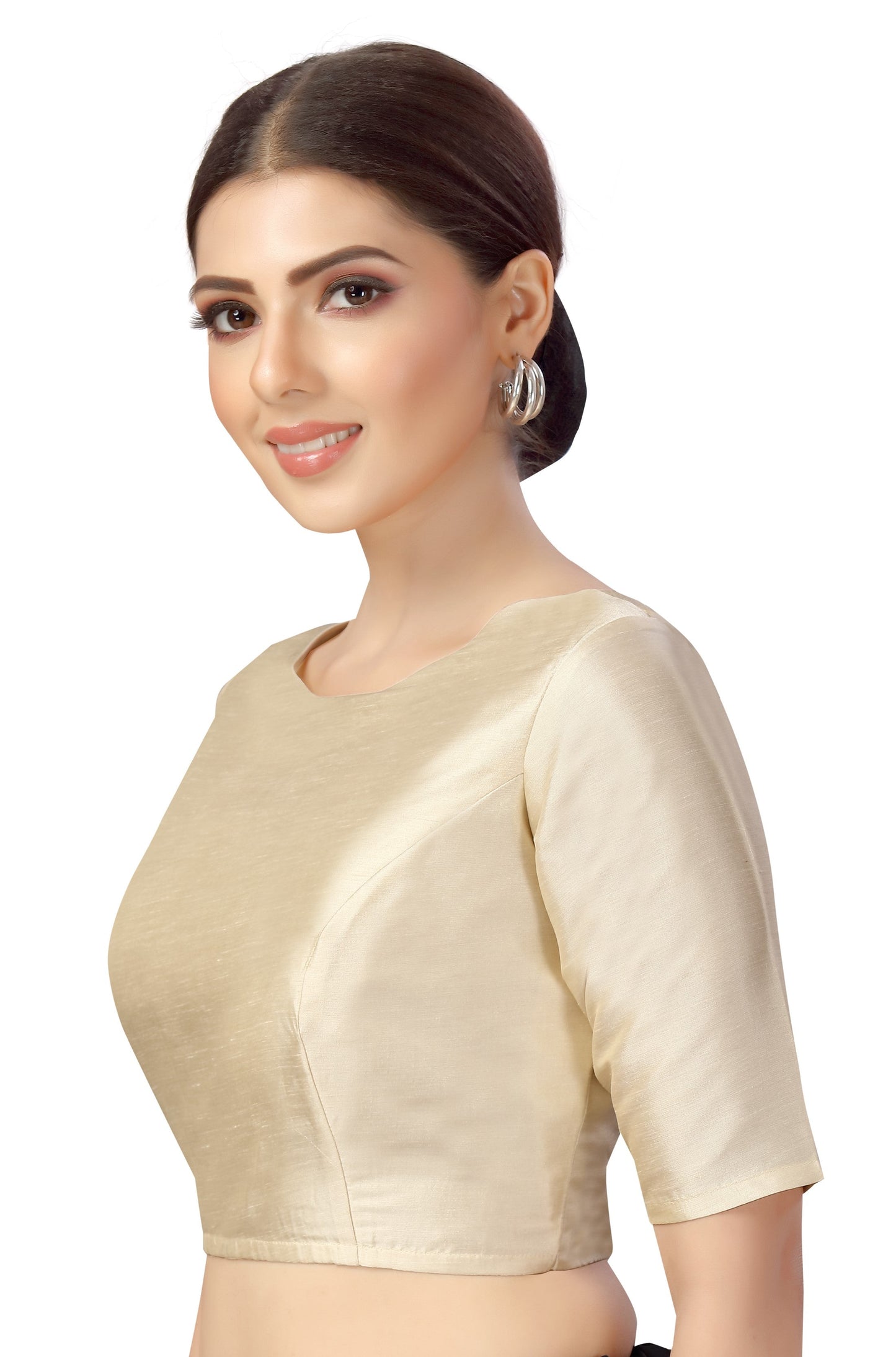 Women's Polyester Plain Coloured Saree Blouse.