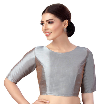 Women's Polyester Plain Coloured Saree Blouse.