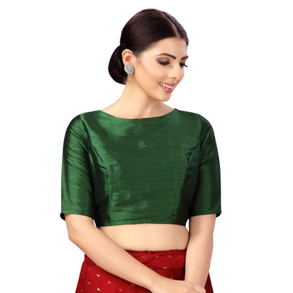 Women's Polyester Plain Coloured Saree Blouse.