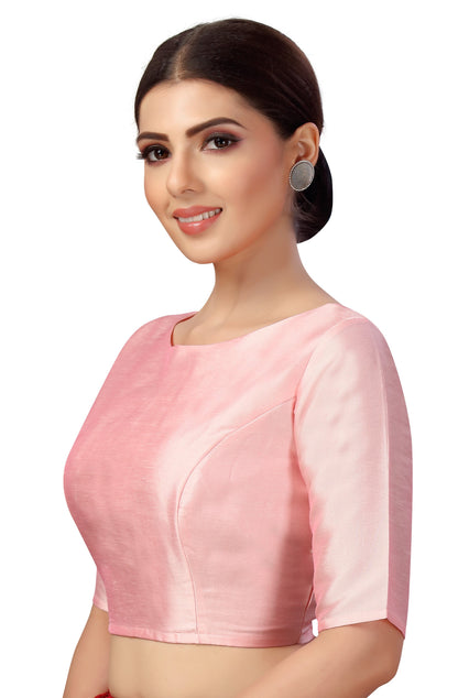 Women's Polyester Plain Coloured Saree Blouse.