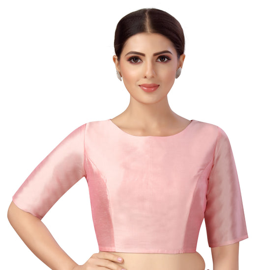 Women's Polyester Plain Coloured Saree Blouse.