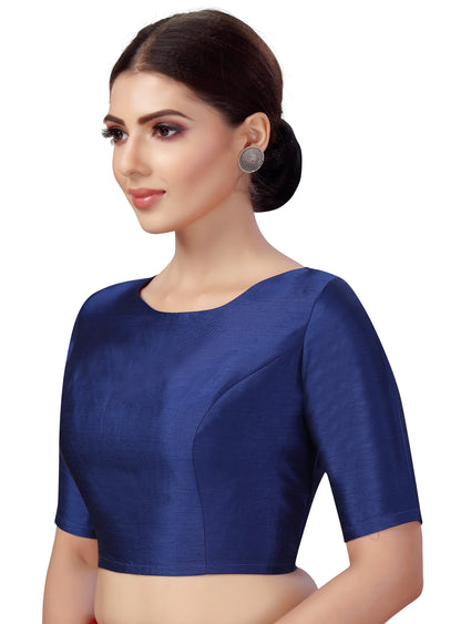 Women's Polyester Plain Coloured Saree Blouse.