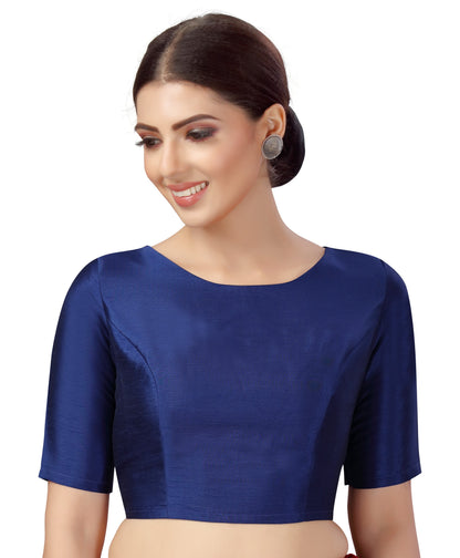 Women's Polyester Plain Coloured Saree Blouse.