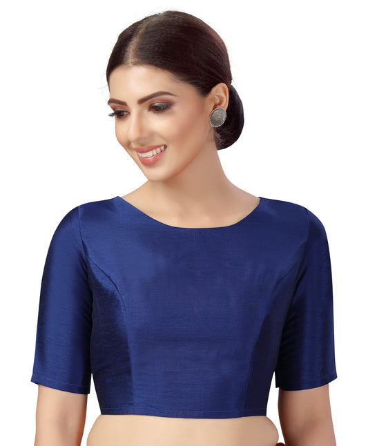 Women's Polyester Plain Coloured Saree Blouse.