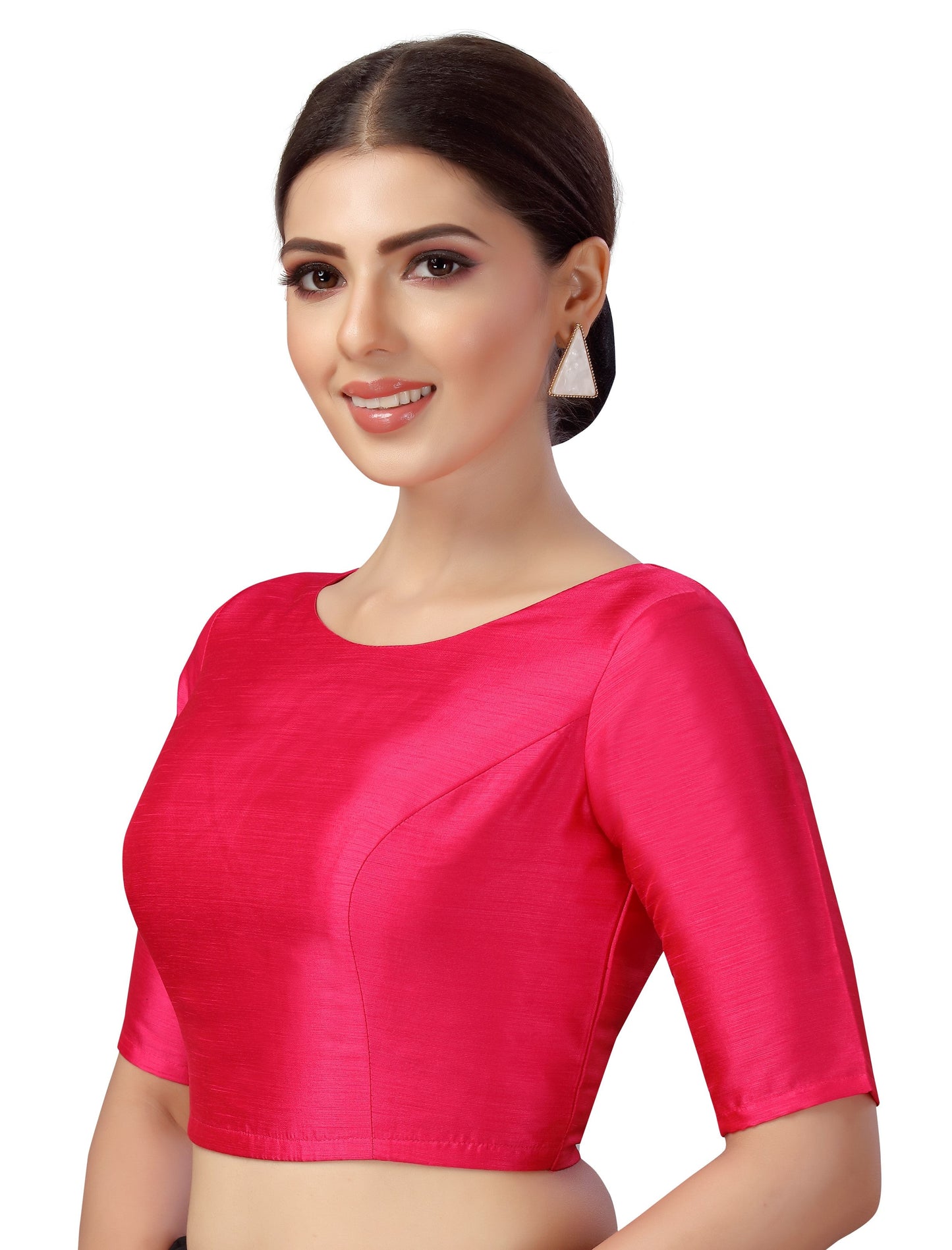 Women's Polyester Plain Coloured Saree Blouse.
