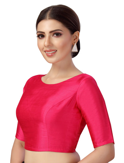 Women's Polyester Plain Coloured Saree Blouse.