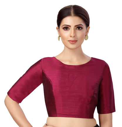 Women's Polyester Plain Coloured Saree Blouse.