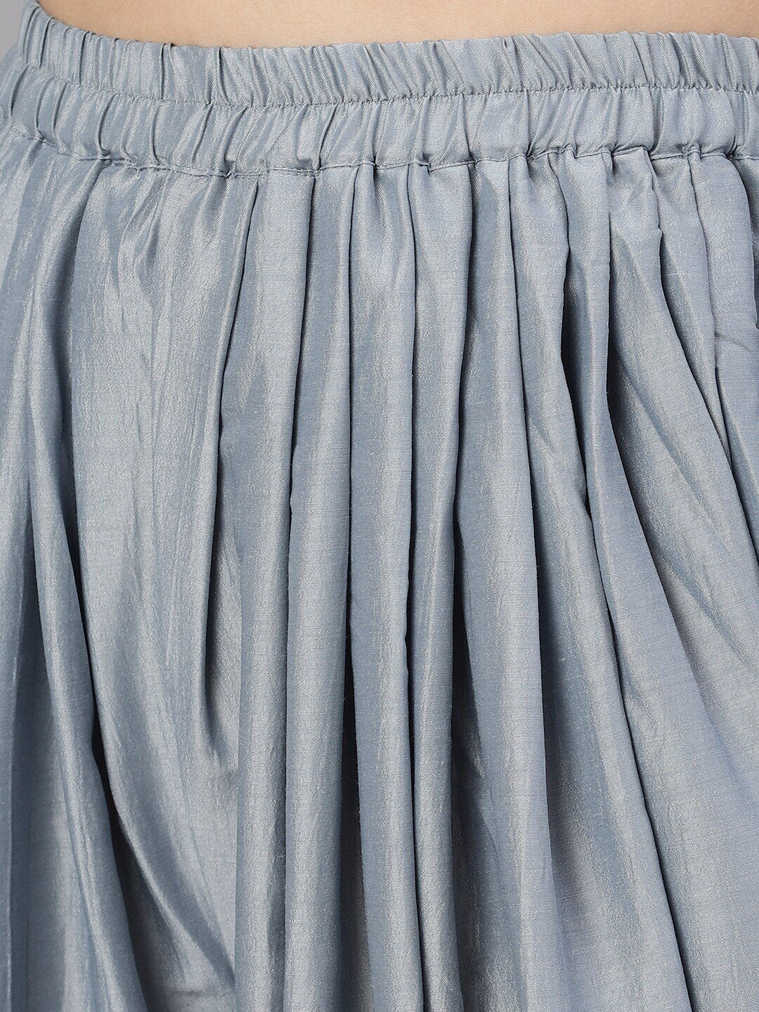 Women's Pastel Blue Chinon Design Top With Dhoti Pant