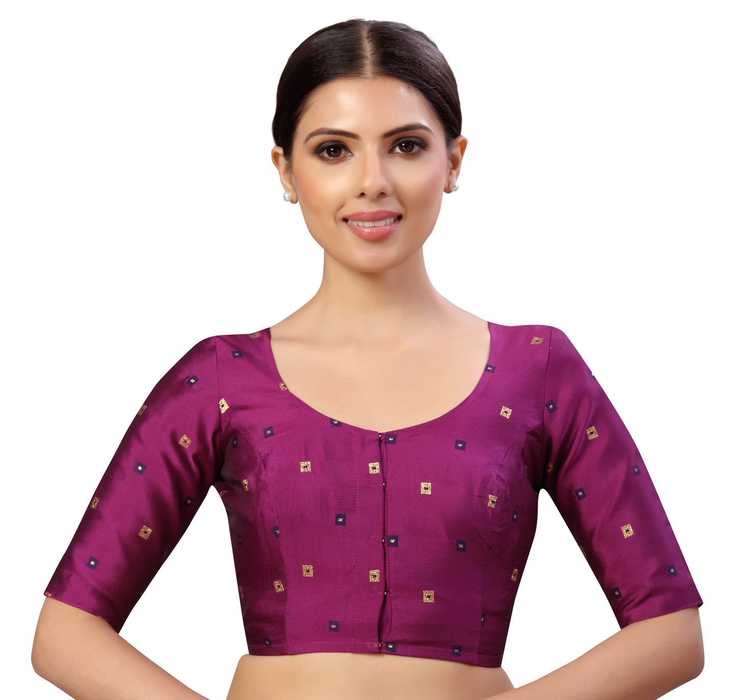 Women's Polyester Faux Silk Saree Blouse