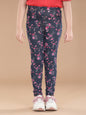 Girl's  Cotton Floral Printed Jegging And Pink Top Set - S